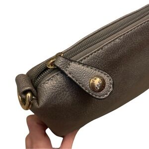 2/$30 Marc New York Silver Square Clutch Faux Leather Gray Grey Small Handbag